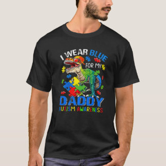 Dinosaurier Ich trage Blau für mein Daddy Autismus T-Shirt