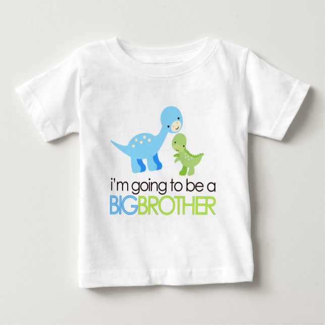 Dinosaurier Ich werde ein großer Bruder sein Baby T-shirt (Vorderseite)