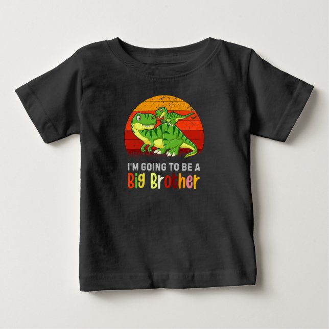 Dinosaurier ich werde ein großes Bruder Baby Baby T-shirt (Vorderseite)