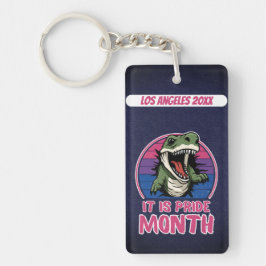 Dinosaurier im Hintergrund der Bisexuellen Flaggen Schlüsselanhänger