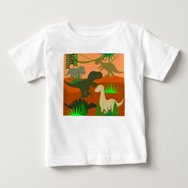 Dinosaurier in der Wildnis Baby T-shirt (Vorderseite)
