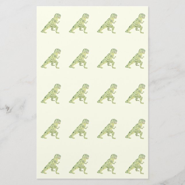 Dinosaurier in Dots Briefpapier (Vorderseite)
