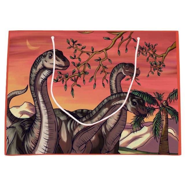 Dinosaurier in Dusk Große Geschenktüte (Vorderseite)