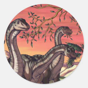 Dinosaurier in Dusk Runder Aufkleber