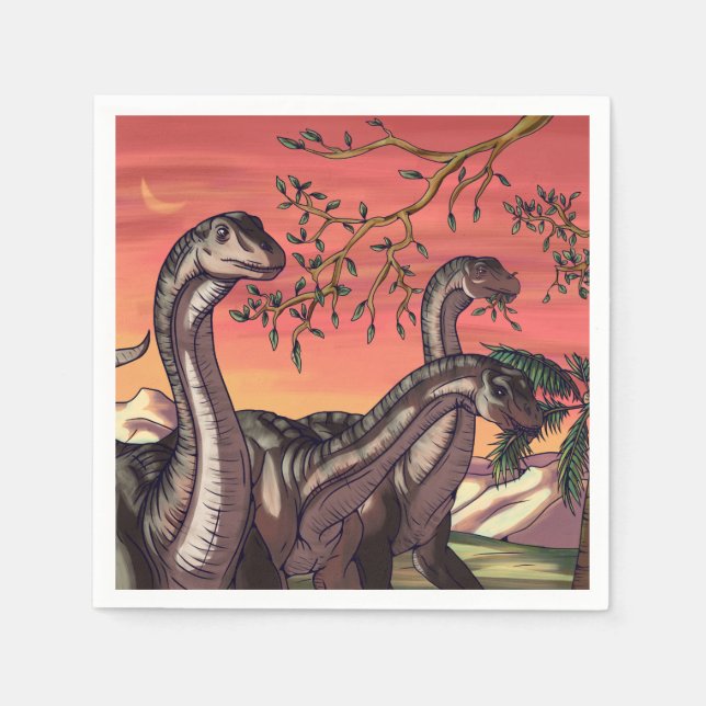 Dinosaurier in Dusk Serviette (Vorderseite)