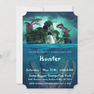 Dinosaurier Island Geburtstagsparty Einladung