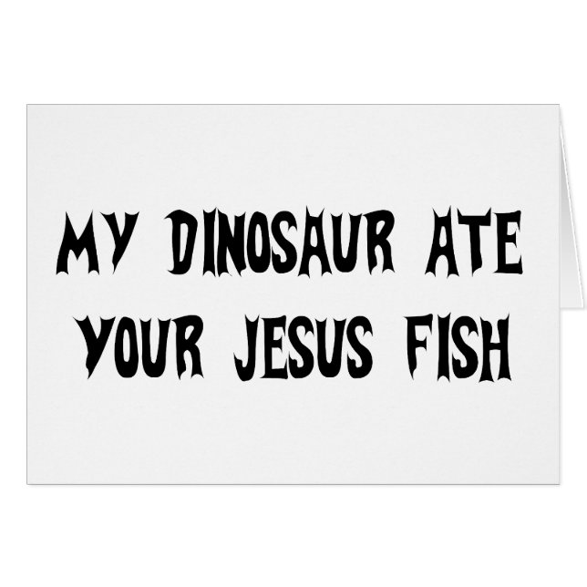 Dinosaurier isst Jesus-Fische (Vorderseite (Horizontal))