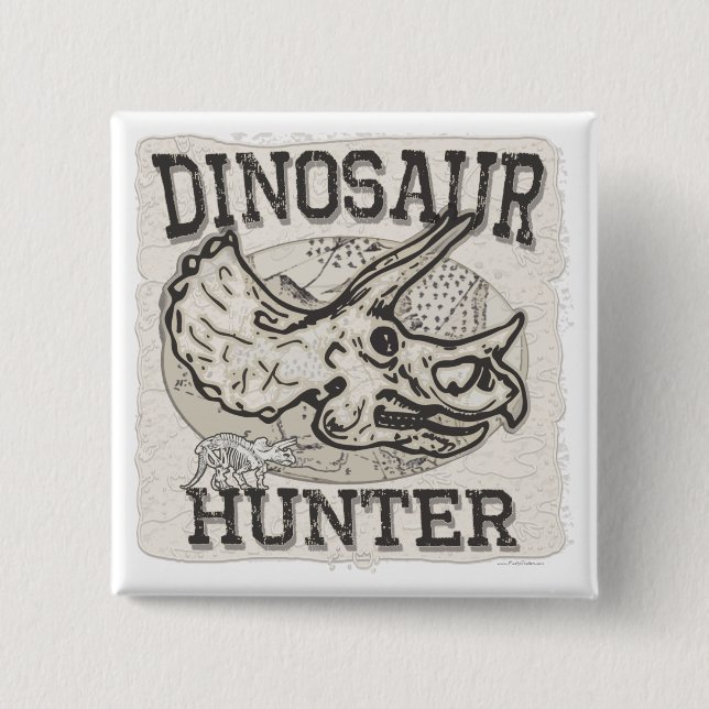 Dinosaurier-Jäger-Entwurf durch Mudge Studios Button (Vorderseite)