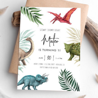Dinosaurier jedes Jahr zum Geburtstag Einladung