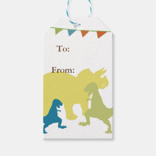 Dinosaurier-Jungen-Party kennzeichnet Geschenkanhänger