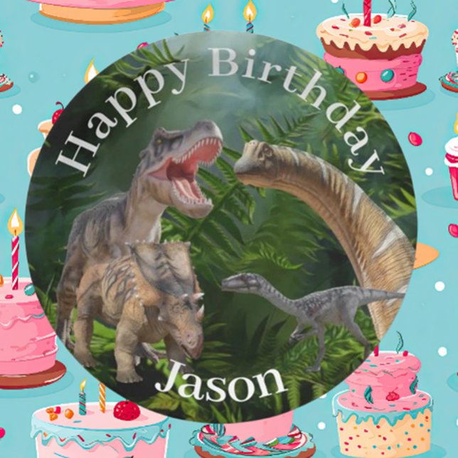 Dinosaurier Jurassic World Runder Pappuntersetzer (Add a playful Jurassic touch to your gatherings with this Dinosaurs Jurassic World round paper coast)