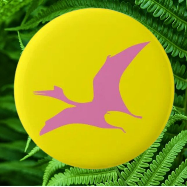 Dinosaurier-Jurassik-Gelb Button (Bring your dream party to life with our selection of quality Dinosaur themed party supplies )