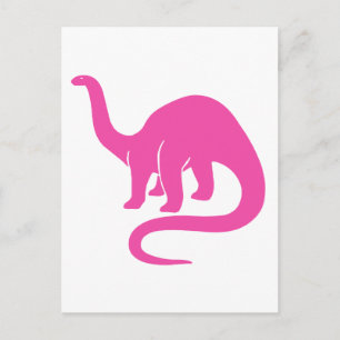 Dinosaurier-Karte - Rosa Postkarte