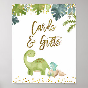 Dinosaurier-Karten und Geschenke-Zeichen Poster
