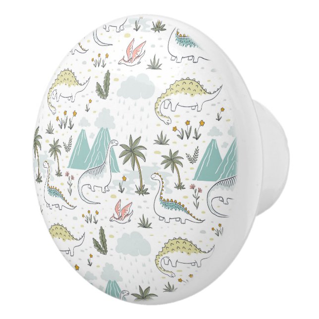 Dinosaurier Keramik Pull Keramikknauf (Rechts)