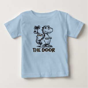 Dinosaurier-Kinder auf dem Weg nach draußen Baby T-shirt