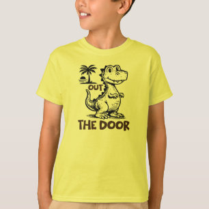 Dinosaurier-Kinder auf dem Weg nach draußen T-Shirt