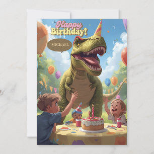 Dinosaurier-Kinder-Geburtstagskarte Einladung