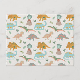 Dinosaurier Kinder Handgezeichnet Boho Dinosaurier Postkarte