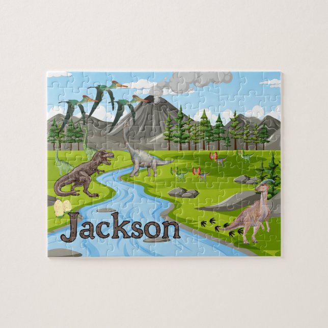 Dinosaurier-Kinder-Name-Puzzle  (Horizontal)