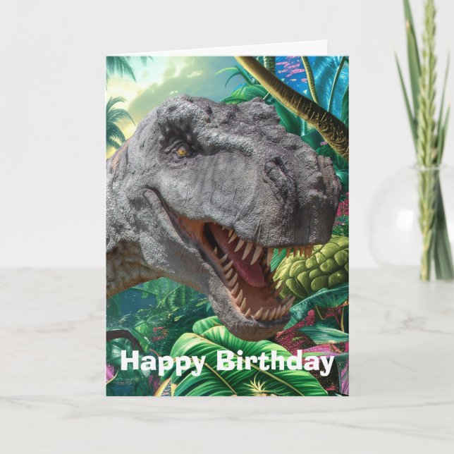 Dinosaurier-Kindergeburtstag-Karte Karte (Vorderseite)