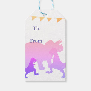 Dinosaurier-KinderParty kennzeichnet Geschenkanhänger