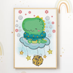 Dinosaurier-Kinderstube Druck Dino-Kinderzimmer Po Poster