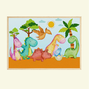 Dinosaurier Kinderzimmer Print Dinos Kids Room Pos Poster