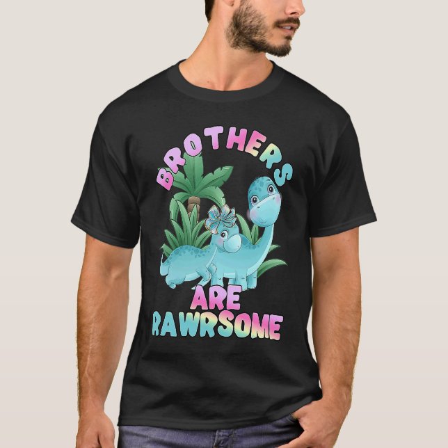 Dinosaurier Kleine Schwester Großer Bruder sind ro T-Shirt (Vorderseite)