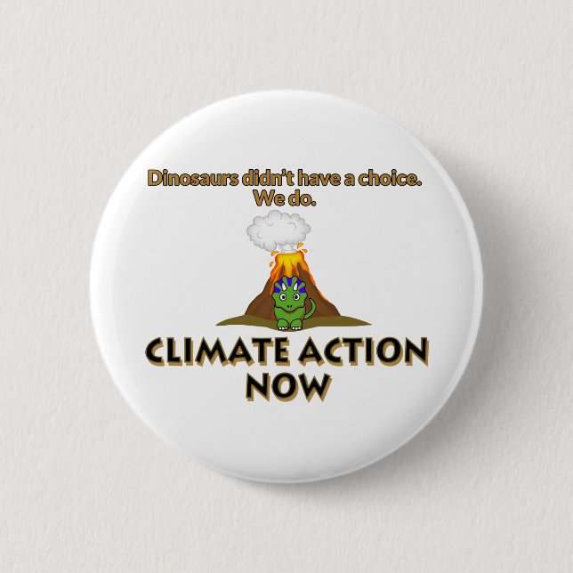 Dinosaurier-Klimawandel Button (Vorderseite)