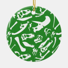 Dinosaurier-Knochen (Grün) Keramik Ornament