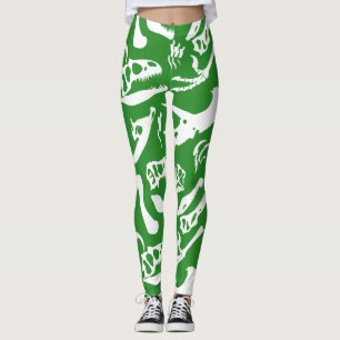 Dinosaurier-Knochen (Grün) Leggings