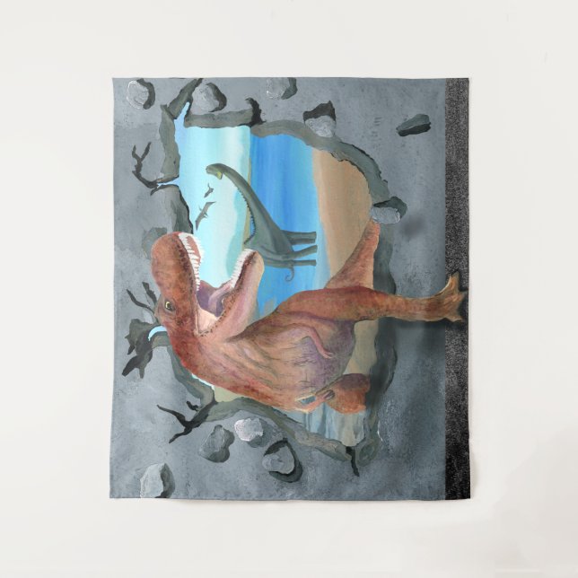 Dinosaurier kommen durch wandteppich (Vorderseite)