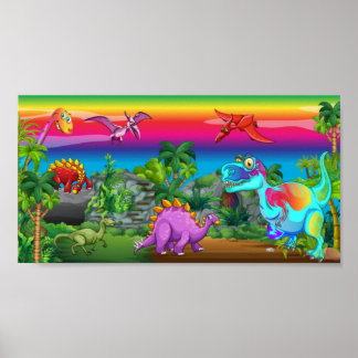 Dinosaurier Land Print, Value Poster Paper (Matte)