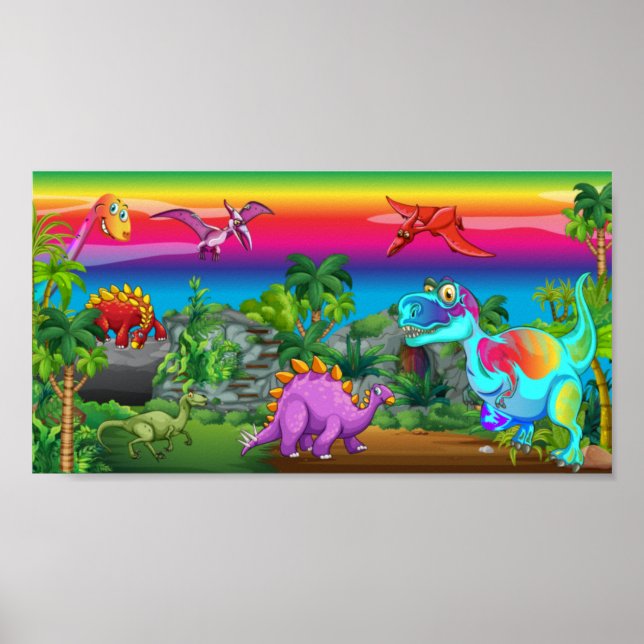 Dinosaurier Land Print, Value Poster Paper (Matte) (Vorne)
