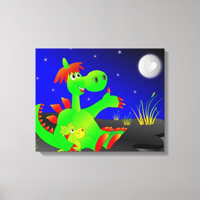 Dinosaurier Leinwanddruck (Vorderseite)