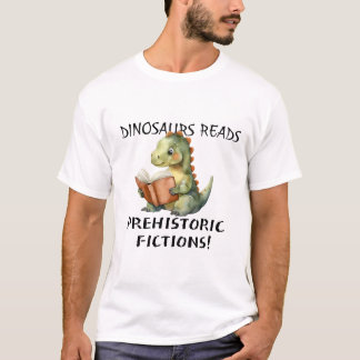 Dinosaurier lesen prähistorische Fiktion T-Shirt