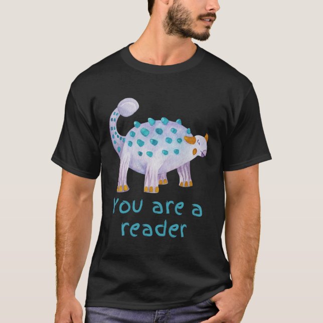 Dinosaurier-Leser des Weltbuches T-Shirt (Vorderseite)