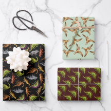 Dinosaurier Liebe Wrapping Paper Flat Sheet Set 3