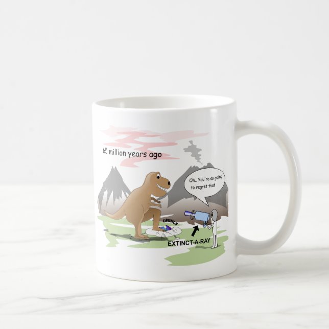 Dinosaurier-Löschung Kaffeetasse (Rechts)
