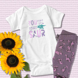 Dinosaurier macht mein Herz Saur Niedlich Girl Baby Strampler