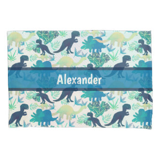 Dinosaurier-Marine-blaues Grün-aquamariner Kissenbezug