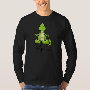 Dinosaurier Meditation Sonnenblumen Atmen Tiefe Wu T-Shirt