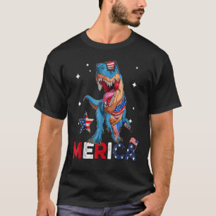 Dinosaurier Merica Men Boys American Flag Rex 4. T-Shirt