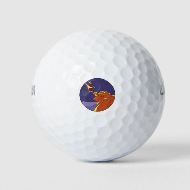 Dinosaurier-Meteorit Golfball (Vorderseite)