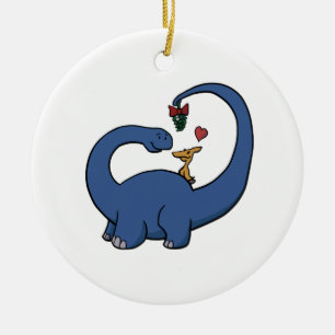 Dinosaurier-Mistelzweig Keramik Ornament