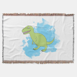 Dinosaurier mit Aquarellbild Decke