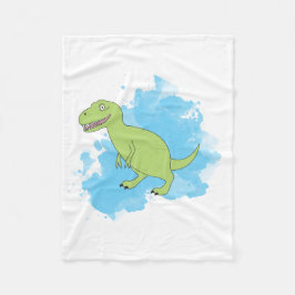 Dinosaurier mit Aquarellbild Fleecedecke