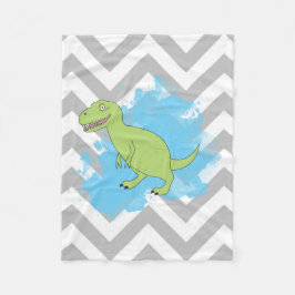Dinosaurier mit Aquarellbild Fleecedecke