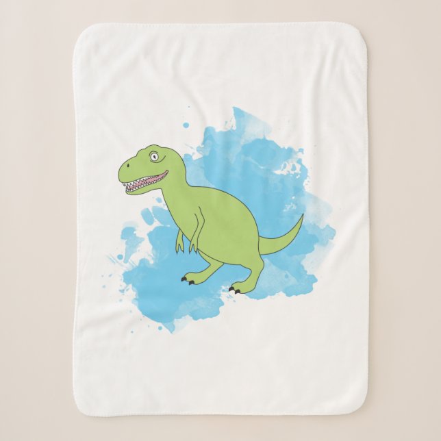 Dinosaurier mit Aquarellbild Sherpadecke (Vorderseite)